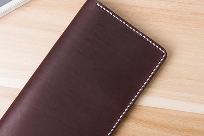 Handmade Leather Mens Clutch Wallet Cool Leather Wallet Long Phone Wallets for Men Women