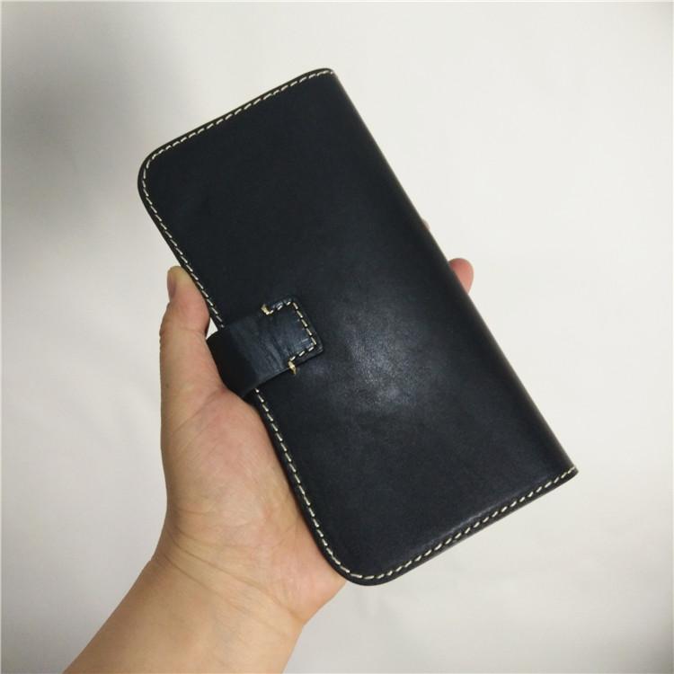 [On Sale] Handmade Vintage Mens Leather Long Wallets Cool Long Wallet for Men