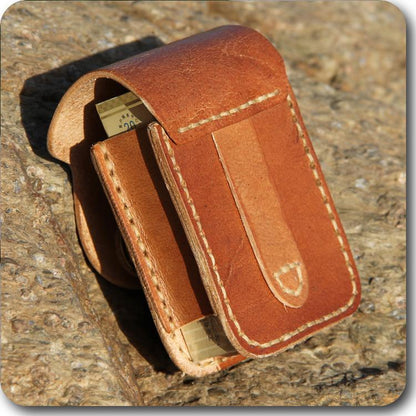 Cool Leather Mens Cigarette Case with Belt Loop Cigarette Holder Lighter Holder for Men