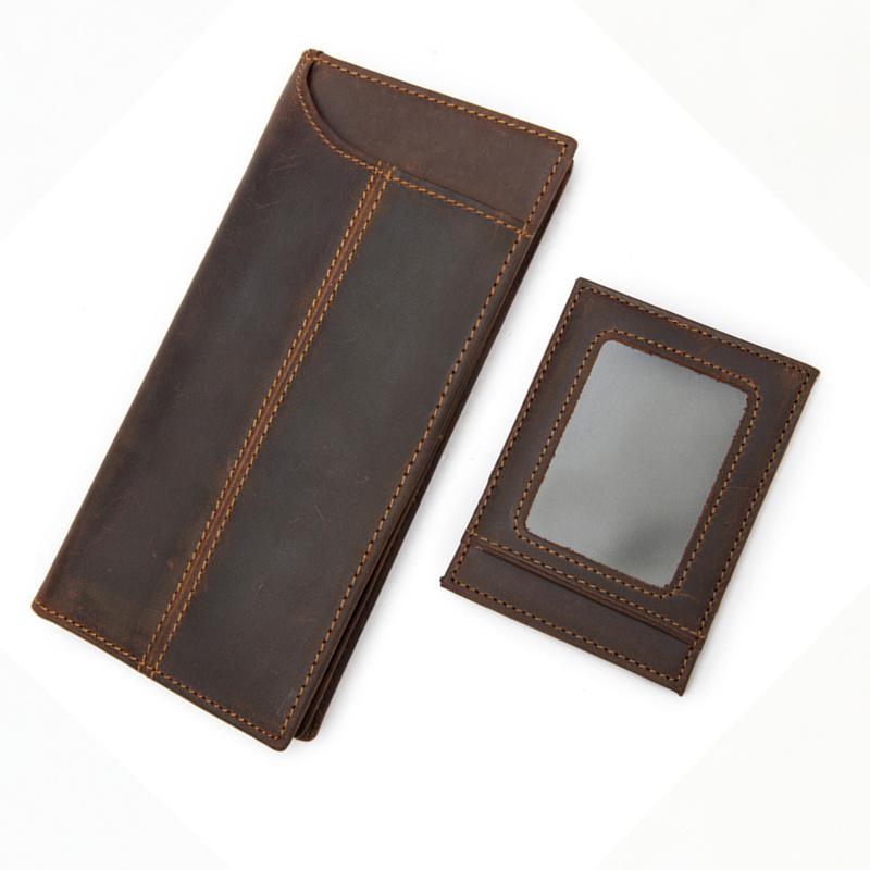 Vintage Mens Leather Long Wallet Cool Bifold Long Wallet Clutch For Men