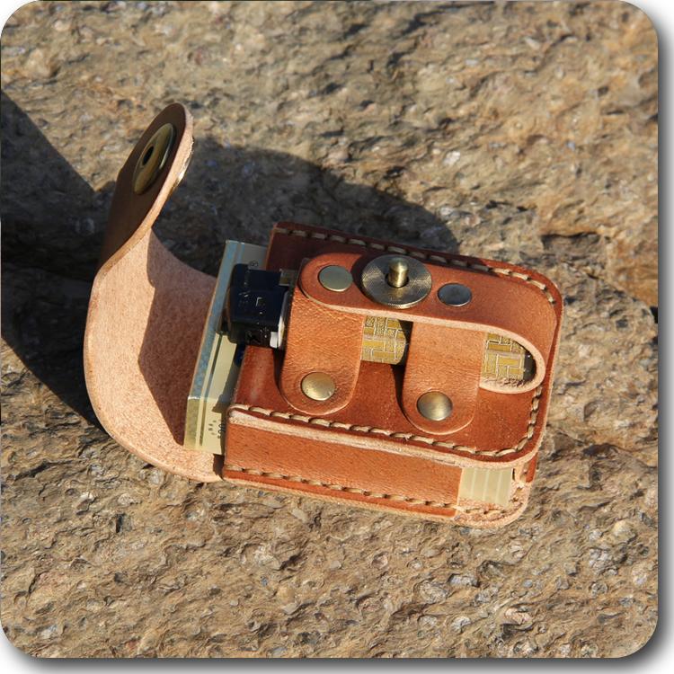 Cool Leather Mens Cigarette Case with Belt Loop Cigarette Holder Lighter Holder for Men