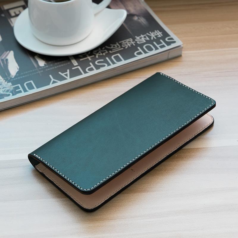 Handmade Leather Mens Clutch Wallet Cool Leather Wallet Long Phone Wallets for Men Women