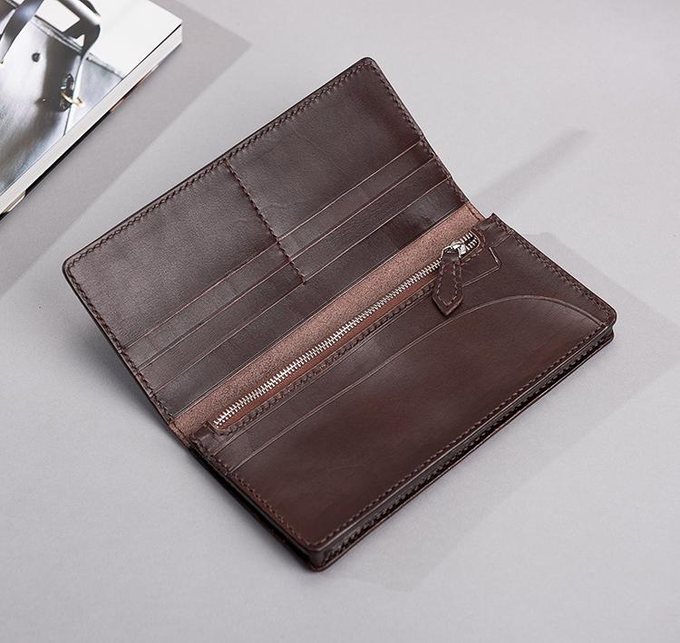 Handmade Leather Mens Travel Wallet Passport Leather Wallet Long Phone Wallets for Men