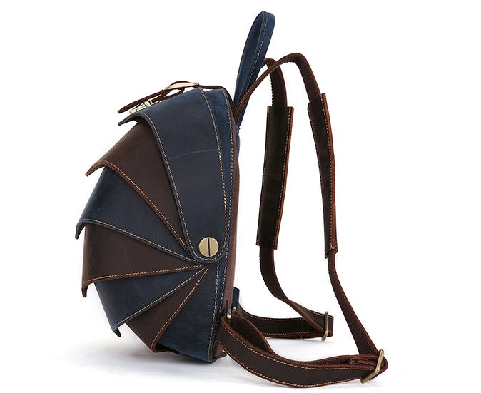 Unique Leather Cool Bug Mens Backpacks Round School Backpack Travel Backpack for Men