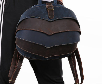 Unique Leather Cool Bug Mens Backpacks Round School Backpack Travel Backpack for Men