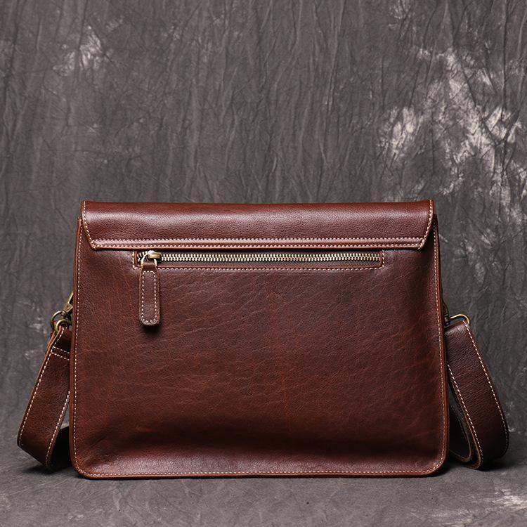 Slim Black Courier Bag Leather Mens Ipad Side Bag Portfolio Folder Messenger Bag for Men