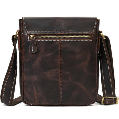 Vintage Leather Mens Vertical Courier Bag Side Bag Casual Vertical iPad Messenger Bag For Men