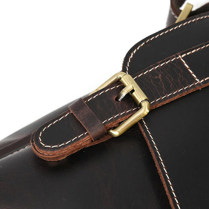 Vintage Leather Mens Vertical Courier Bag Side Bag Casual Vertical iPad Messenger Bag For Men