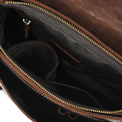 Vintage Leather Mens Vertical Courier Bag Side Bag Casual Vertical iPad Messenger Bag For Men