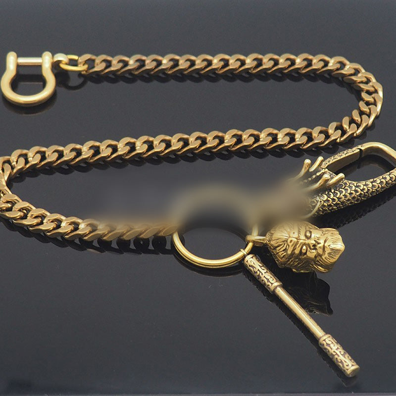 Cool Brass Chain Sun Wukong 18¡®¡¯ Key Chain Wallet Chain Pants Chain For Men