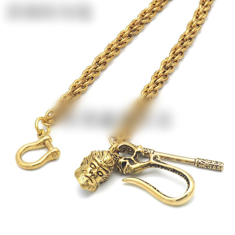 Cool Brass 18¡®¡¯ Biker Wallet Chain Skull Key Chain Wallet Chain Pants Chain For Men