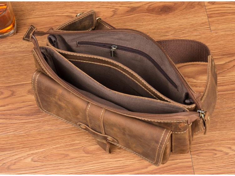 Vintage Leather Fanny Pack Mens Waist Bag Hip Pack Belt Bag Bumbag for Men