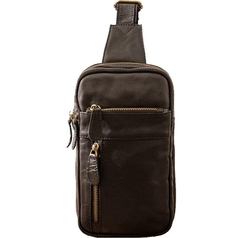 Vintage Leather Mens Sling Bag Sling Shoulder Bag Sling Backpack for men