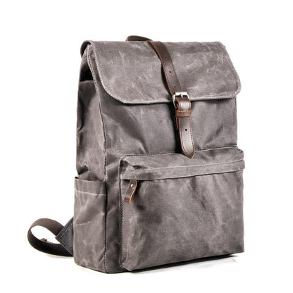 Waxed Canvas Mens Black Backpack Computer Khaki Backpack Travel Backpack Hiking Backpack for Men