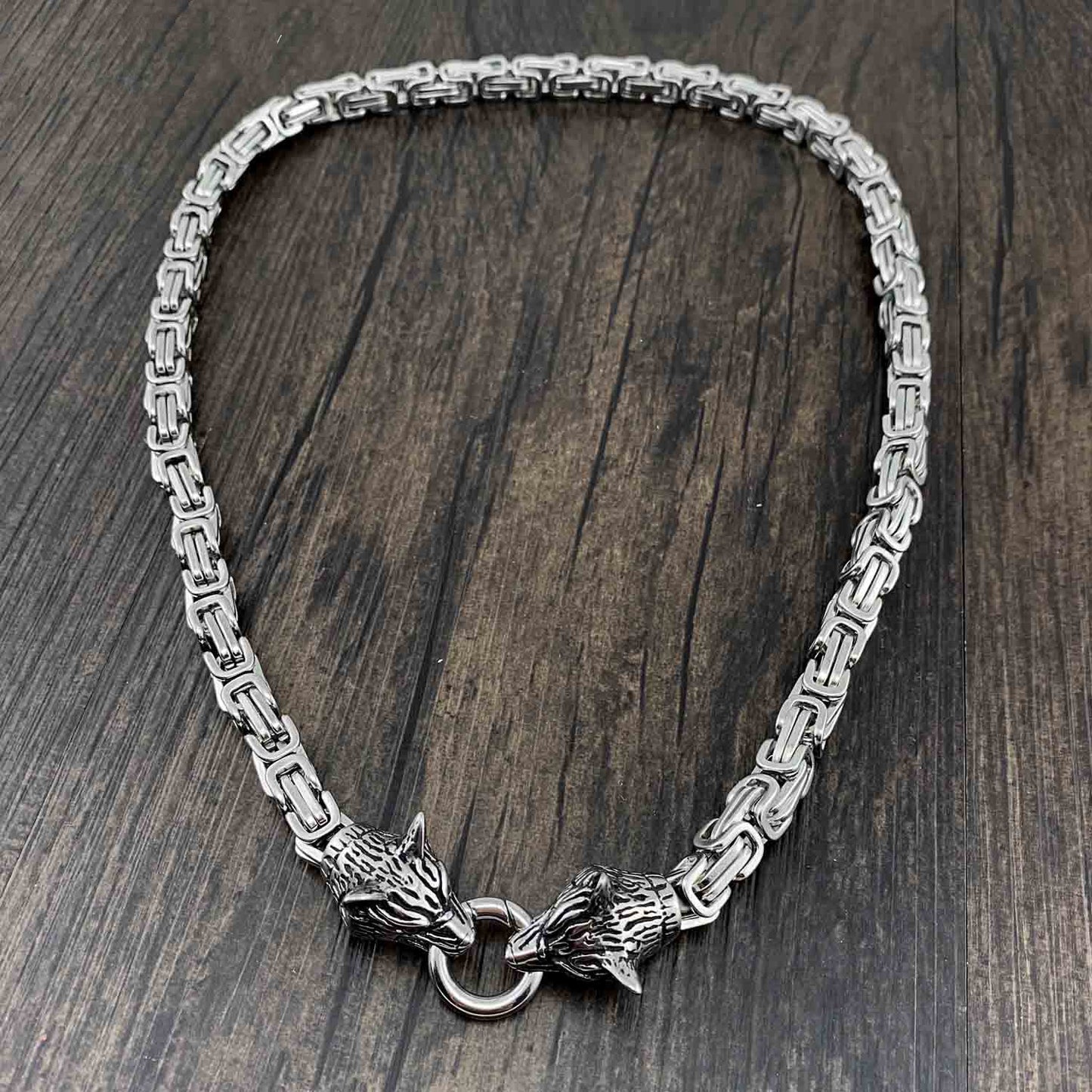 Wolf Head Stainless Steel Heavy STAINLESS STEEL Pants Chain Wallet Chain Double Chain For Men