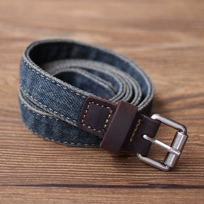 Cute Women Blue Denim Slim Belt Denim Blue Belt Vintage Belts For Women